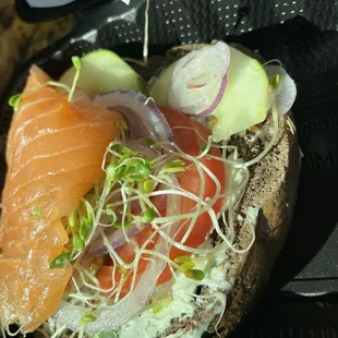 Open-faced Lox layers