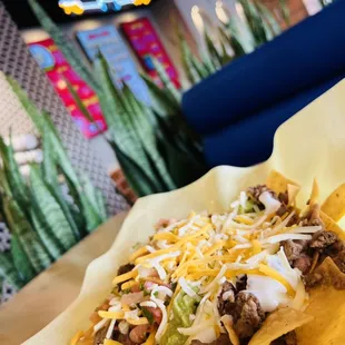 a close up of a taco
