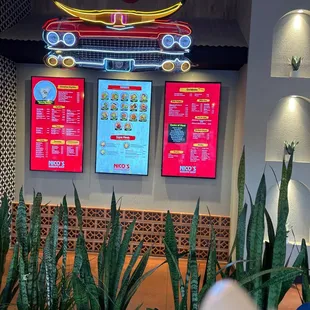 menus on the wall