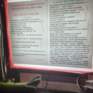 menu
