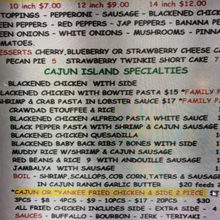 The menu shows the BOIL price in RED of &apos;$20 feeds 2&apos; Oh Dude says this is not their menu but the name and the address are at the top.