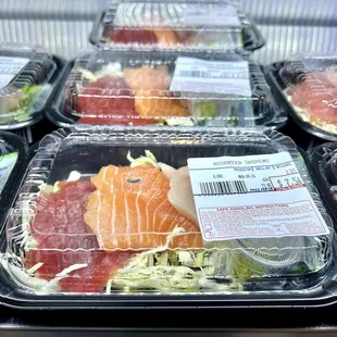 Assorted sashimi.