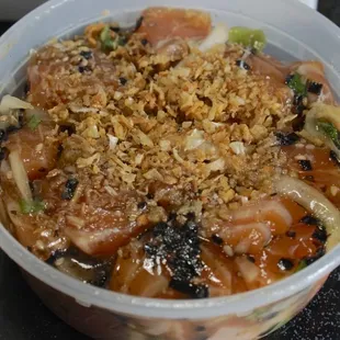 Furikake salmon topped with Fried garlic on top ohh-wee *8/30/22