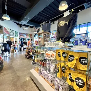 Interior with merchandise.