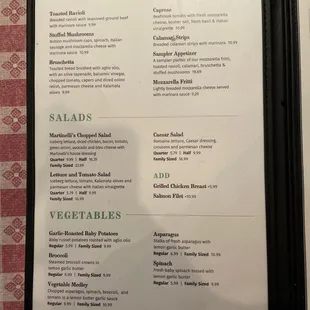 menu