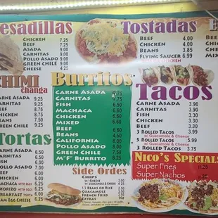 menu