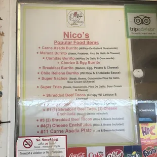 menu