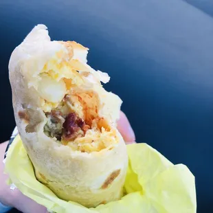 Bacon breakfast burrito