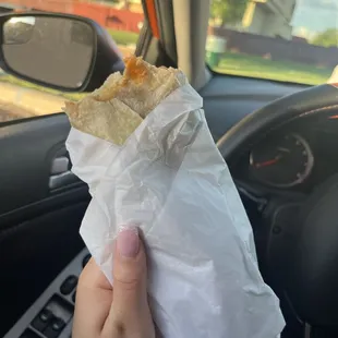 Beautiful bean cheese and rice burrito