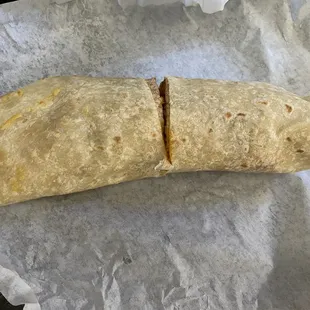 Chorizo &amp; Eggs Burrito with potatoes.