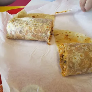 Chorizo and potato burrito