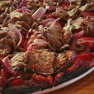 Close-up of 12" Classic plus pepperoni