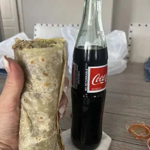 Burrito and Mexican Coke