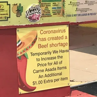 a sign for the restaurant