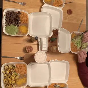 Combo Platters (3x fish tacos, 1x carne asada, and 1x brekkie combo)