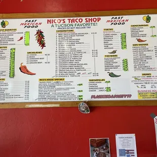 2021 menu for Nicos in Catalina :)