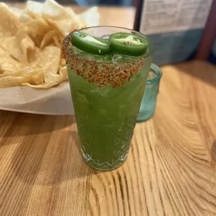 Spicy jalapeño/cilantro margarita
