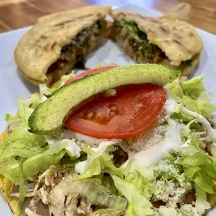 Tostada and my favorite the marinated pork Gordita