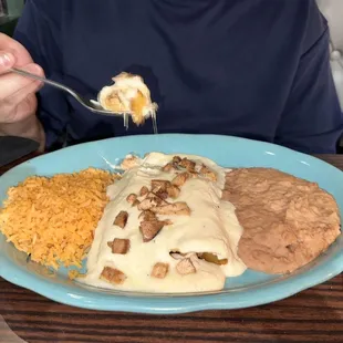 a plate of mexican food