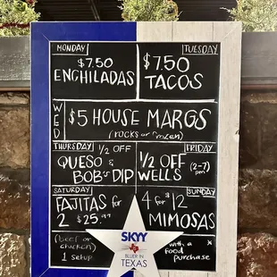a menu for a mexican restaurant