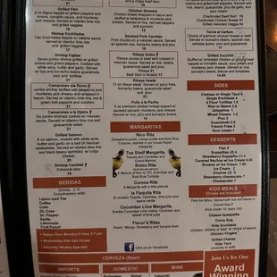 the menu