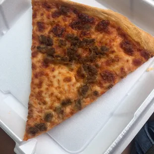 Sausage pizza for breakfast haha