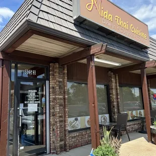 the front of the restaurant