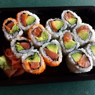 Alaskan (smoked salmon) and salmon rolls