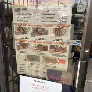 a menu in a window