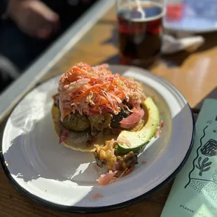 Vegan - stuffed bean tostada
