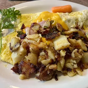 Ham and Cheese Omelet Breakfast