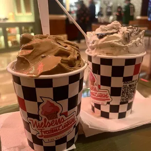 Chocolate frozen custard &amp; vanilla frozen custard