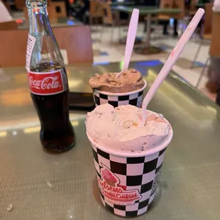 Vanilla and chocolate concretes