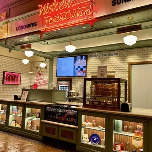 the inside of a restaurant