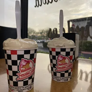 two cups of ice cream