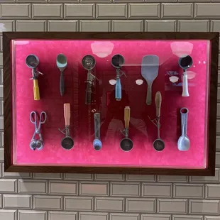 ws a display of kitchen utensils
