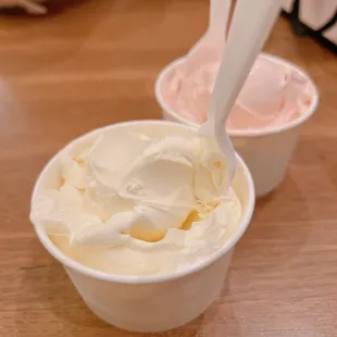 Single Cup Vanilla and today's special strawberry.