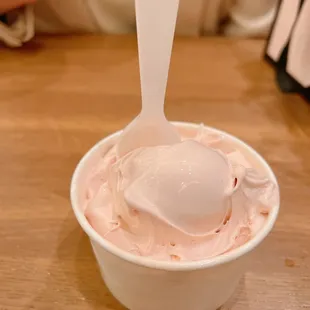 today's special strawberry. Little bit salty.