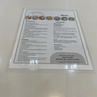 menu