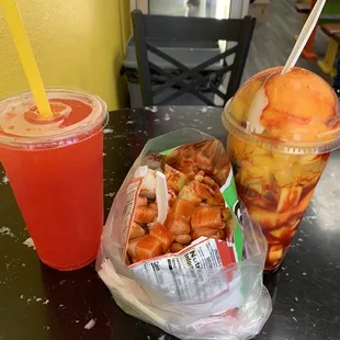 two drinks on a table