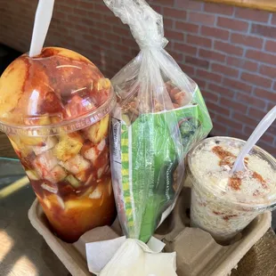 a variety of food items