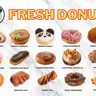 Freshly baked crafted donuts!