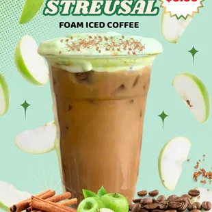 New Apple Streusel Foam Iced Coffee