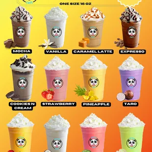 Ice Blended drinks, great pick me up for a hot day!