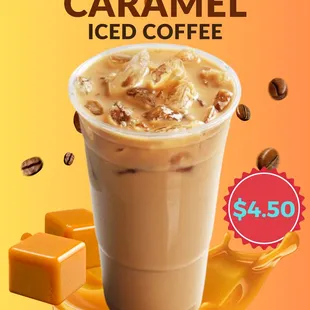 Delicious Freshly Brewed Caramel Iced Coffee