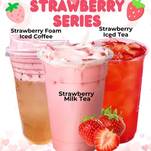 Refreshing Strawberry Series Crafted Drinks