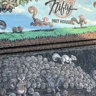 a mural on the side of a building