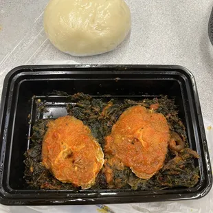 Efo Riro Stew and Swallow