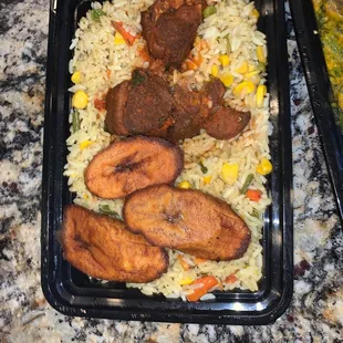 This is supposed to be chicken fried rice. It's chunks of beef: