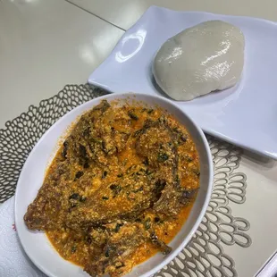 Egusi Soup with Protein